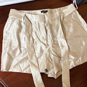 LOFT Women's Shimmering Cream High Waist Shorts